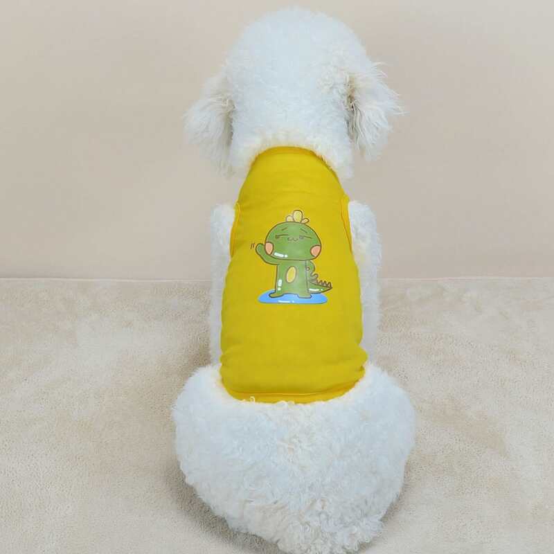 

Cartoon Dinosaur Print Pet Tank, Yellow