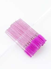 50pcs Disposable Eyelash Brush Curler Sanitary Eyelash Wand Mascara Brushes For Home And Gifting - Mauve Purple - View 1