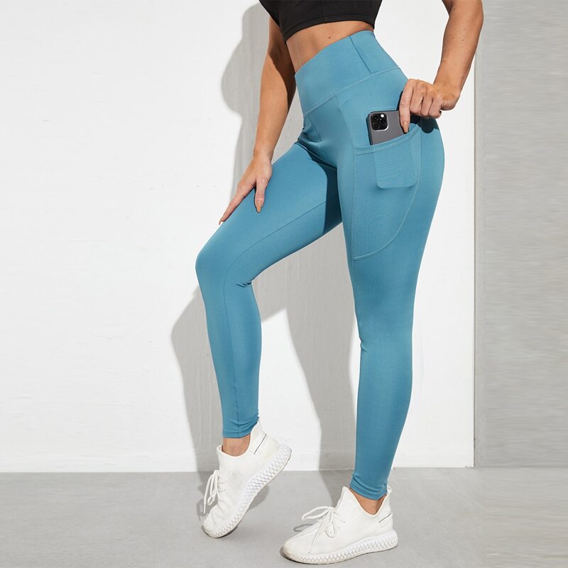 

Active High-Rise Flap Pocket Leggings, Blue