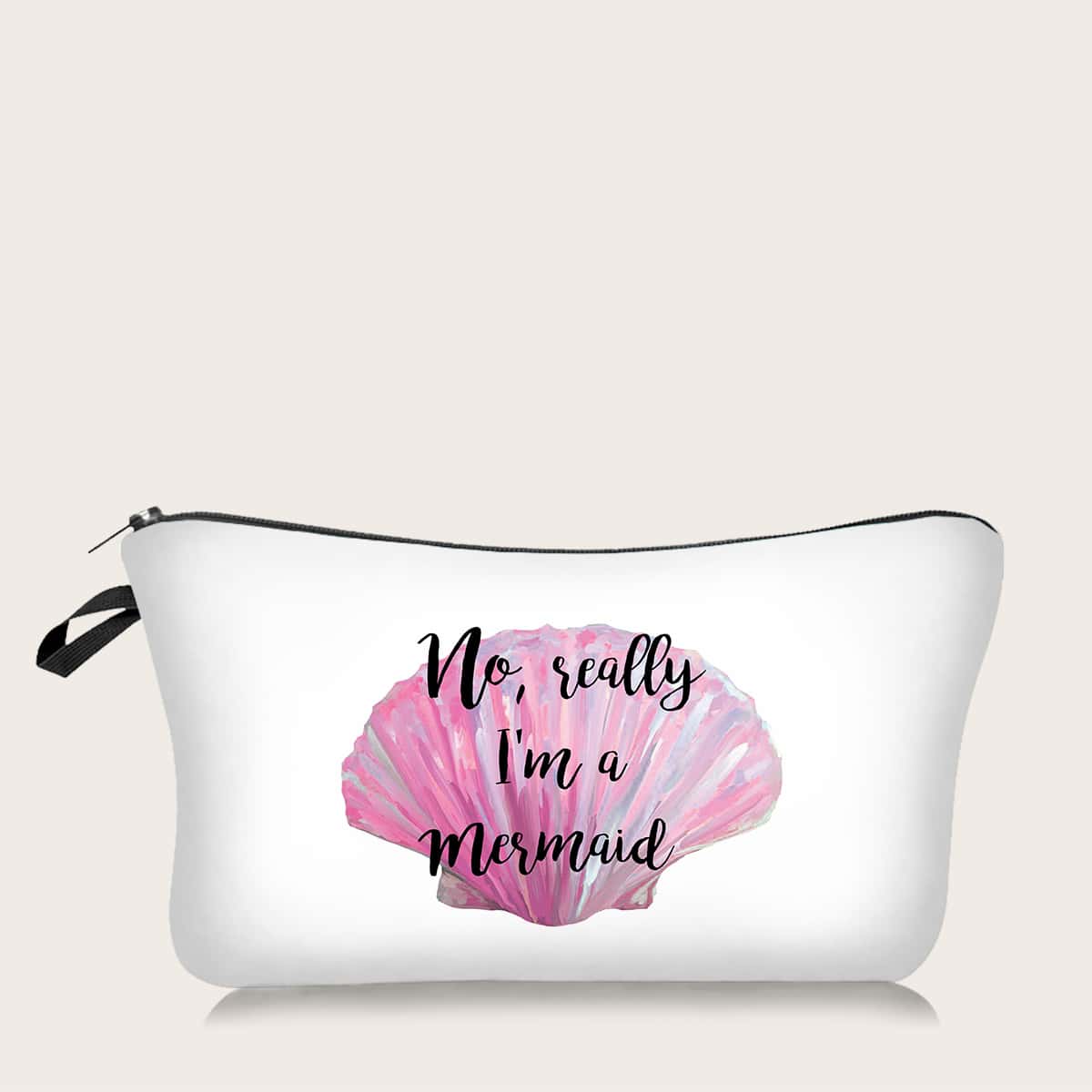 

Shell Pattern Zipper Makeup Bag, Pink