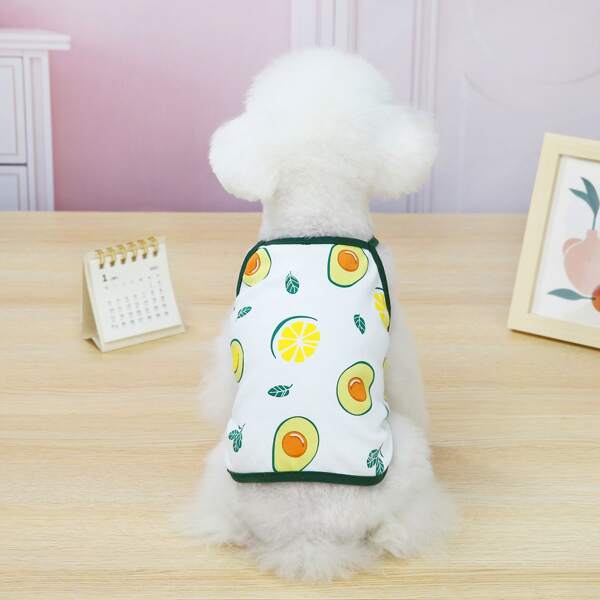 

Avocado Print Pet Tank, Green