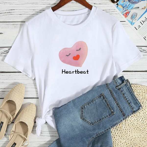 

Letter & Figure Graphic Tee, White
