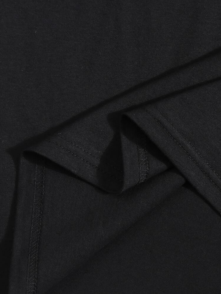 Camiseta con estampdo de dinosaurio - Negro - Añade 3