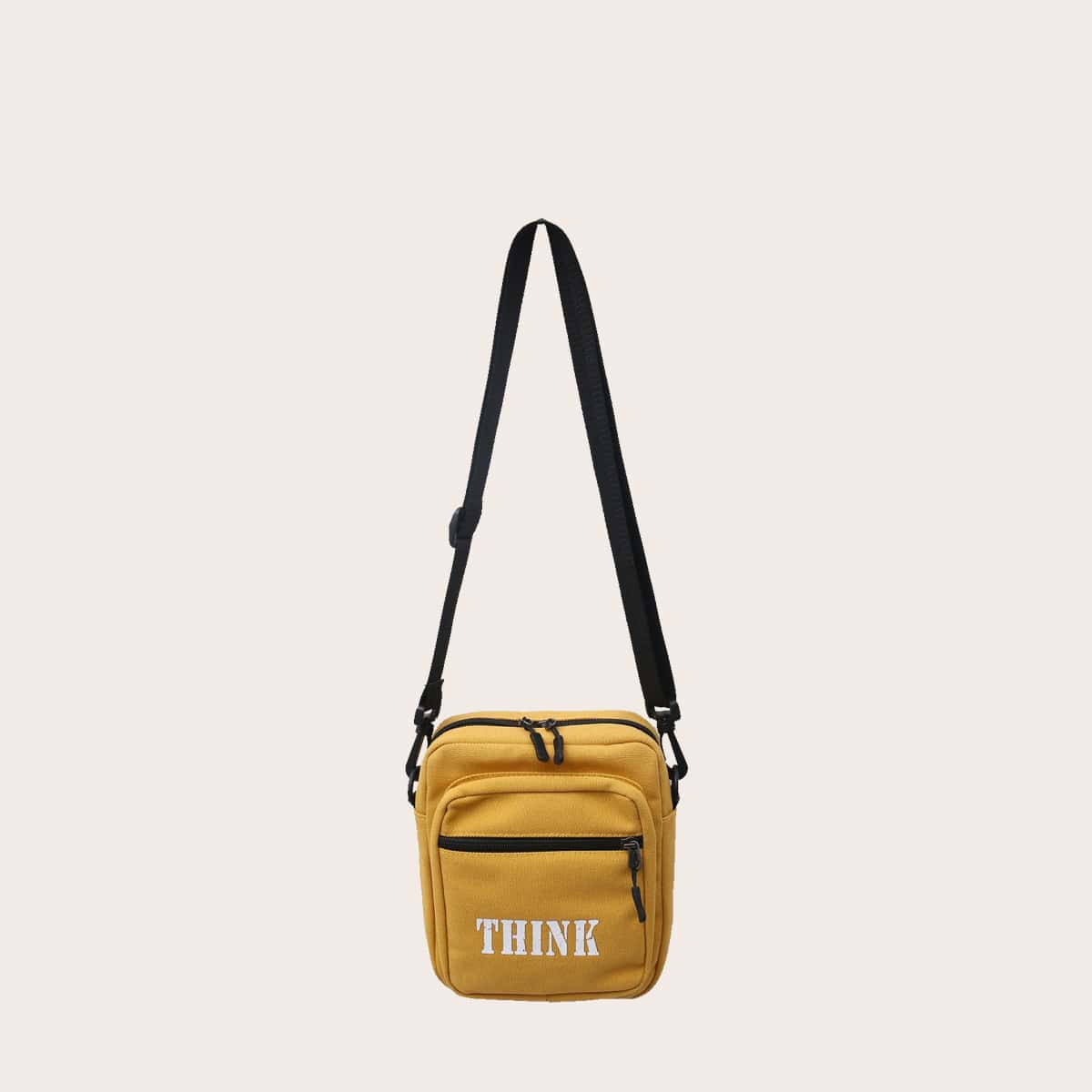

Guys Letter Graphic Crossbody Bag, Mustard yellow