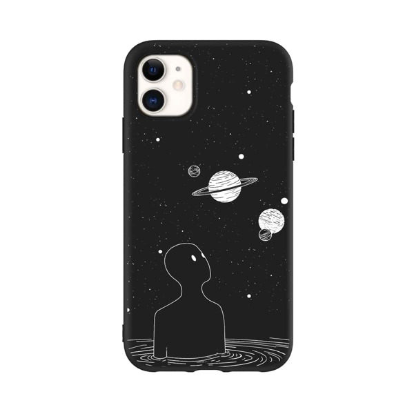 

Planet Print Phone Case, Black and white