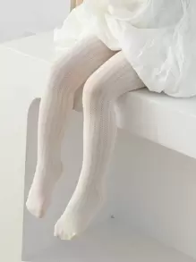 小女童素色褲襪 - 米色 - 查看 1