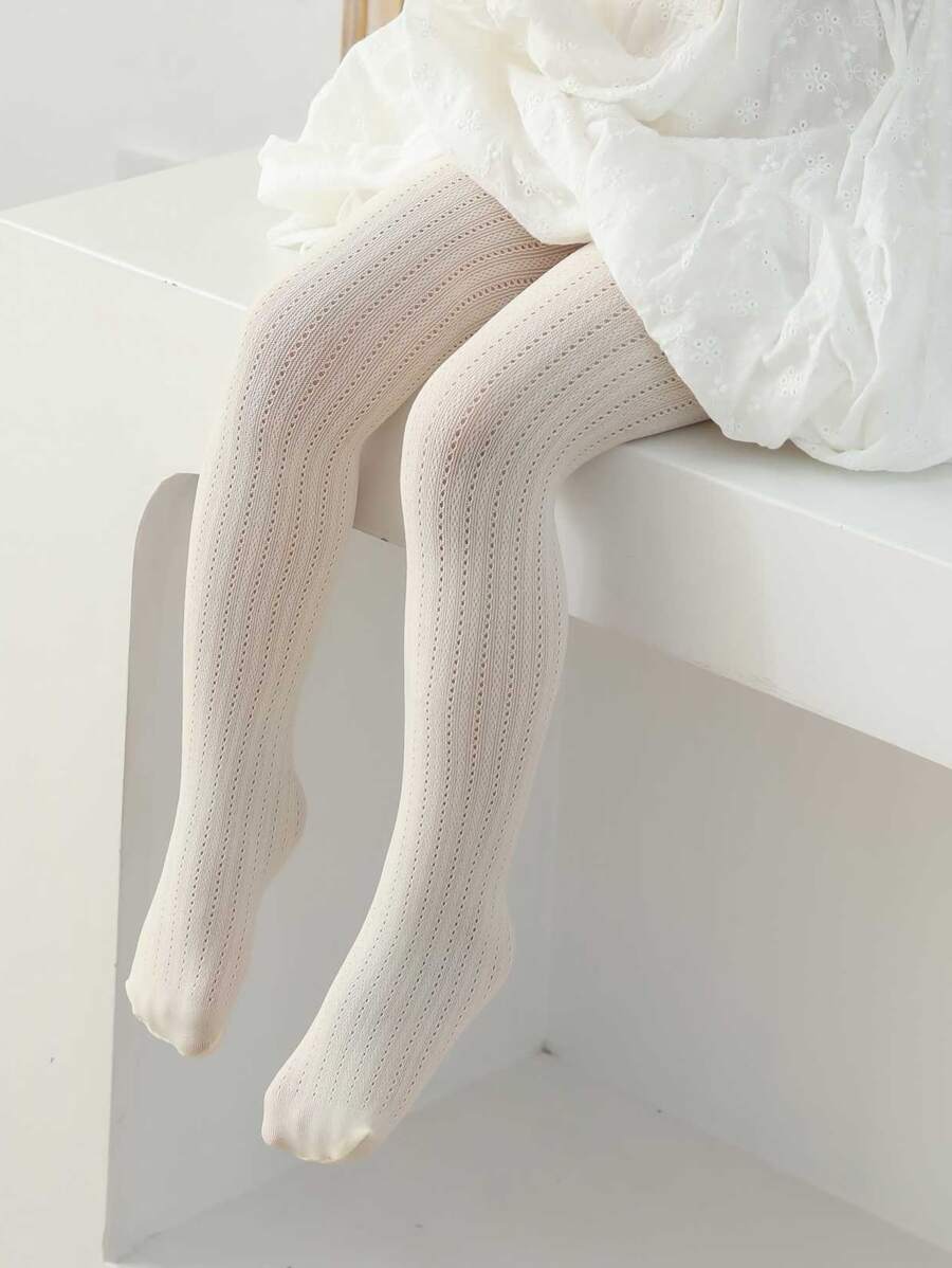 小女童素色褲襪 - 米色 - 查看 1