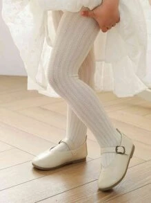 小女童素色褲襪 - 米色 - 查看 2