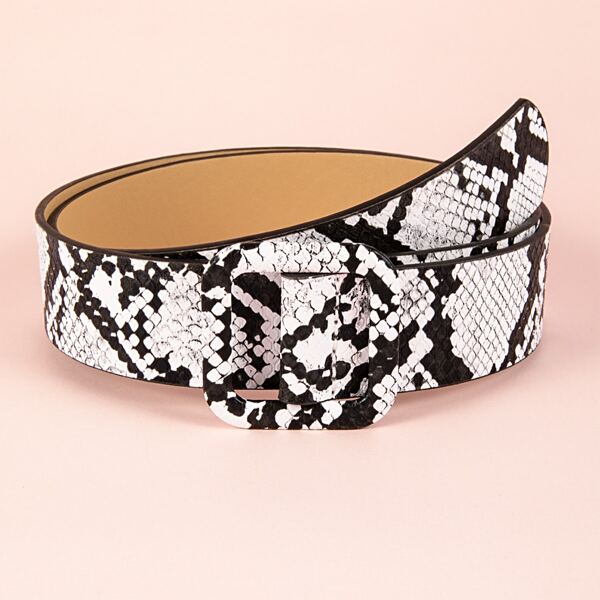 

Snakeskin Print Belt, Multicolor
