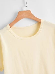 SHEIN Unity Camiseta con estampado de luna y montaña - Beis - Ver 4