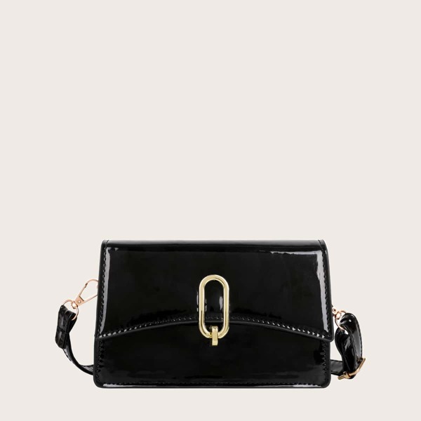 

Minimalist Flap Crossbody Bag, Black