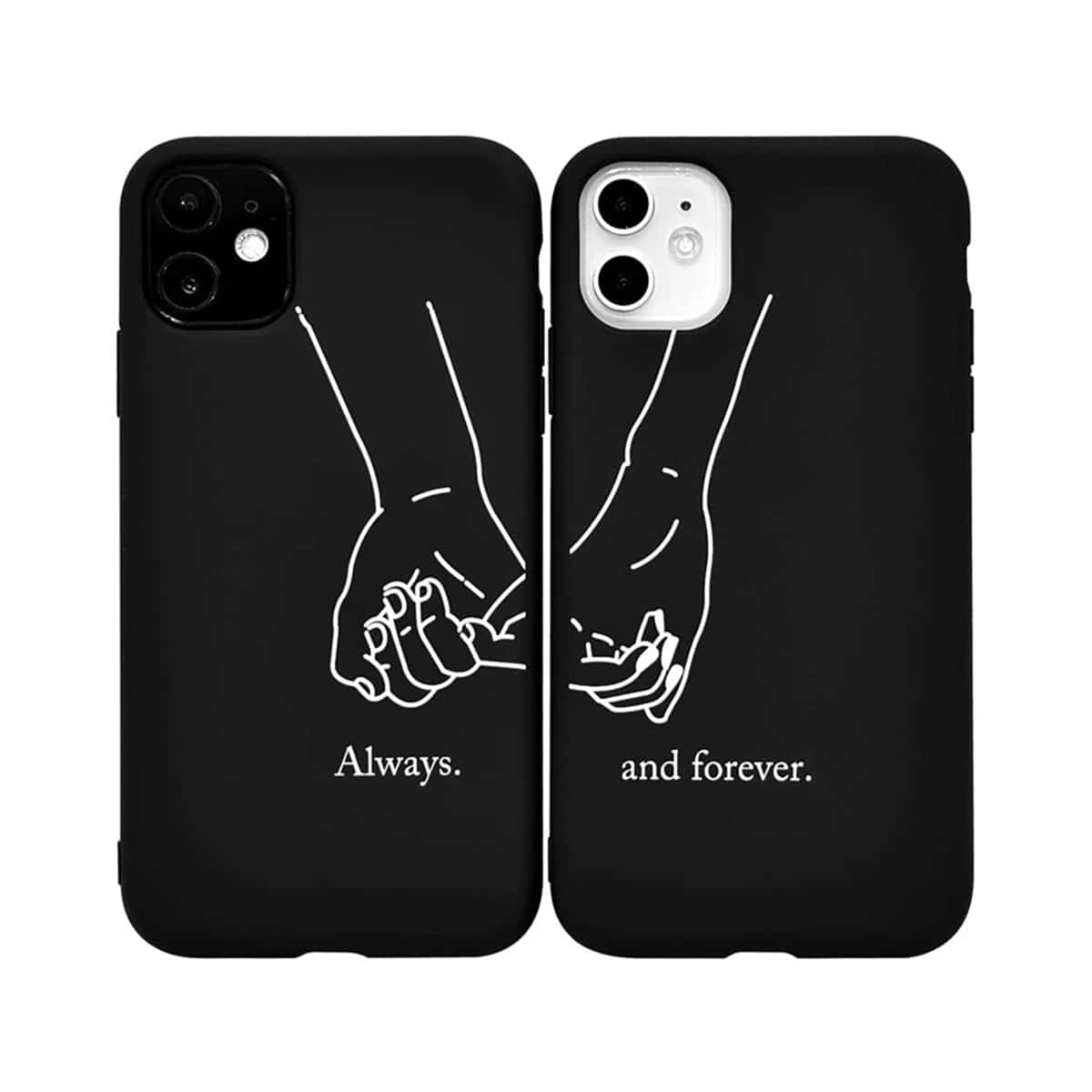 

2pcs Letter Graphic Couple Phone Case, Clear