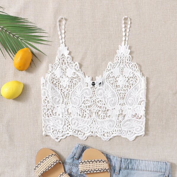

Guipure Lace Cover Up, White