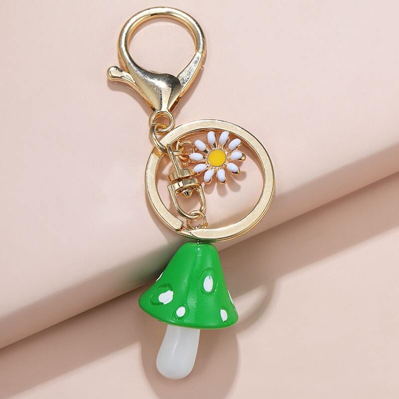 

Mushroom & Floral Keychain, Multicolor