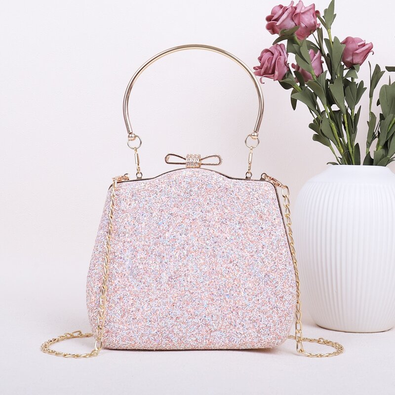 

Allover Glitter Decor Clutch Bag, Pink