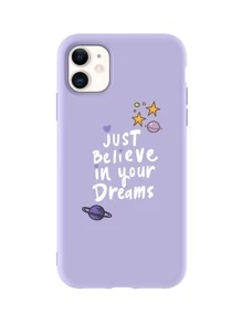 Slogan Graphic Phone Case - Multicolor - View 1