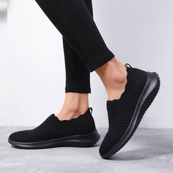 

Slip On Knit Sneakers, Black