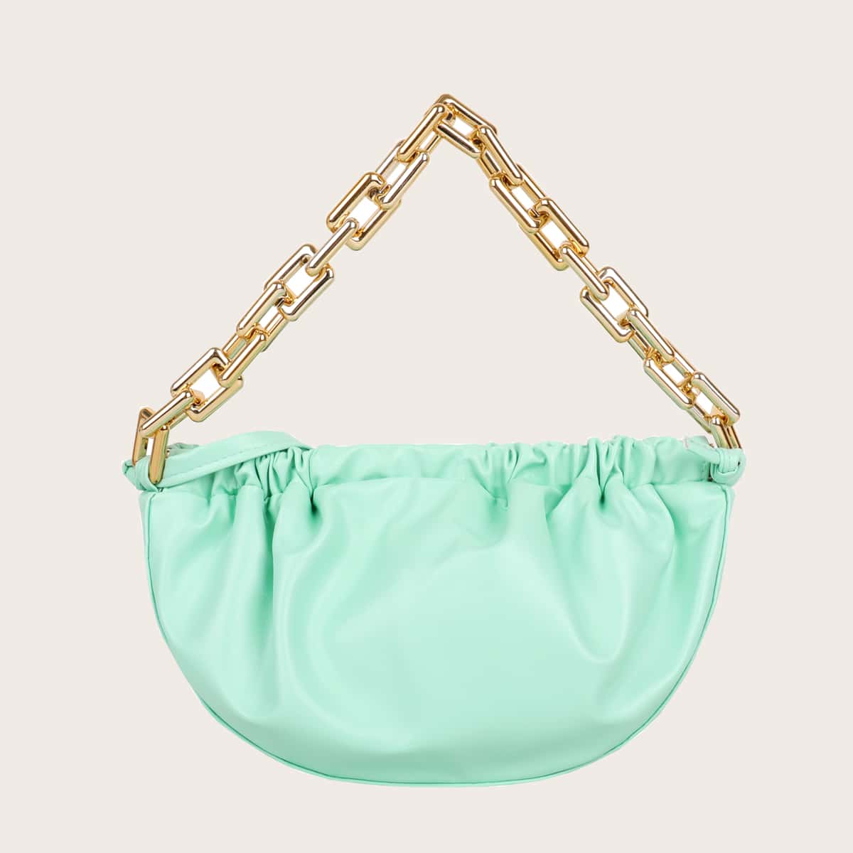 

Ruched Chain Bag, Mint green