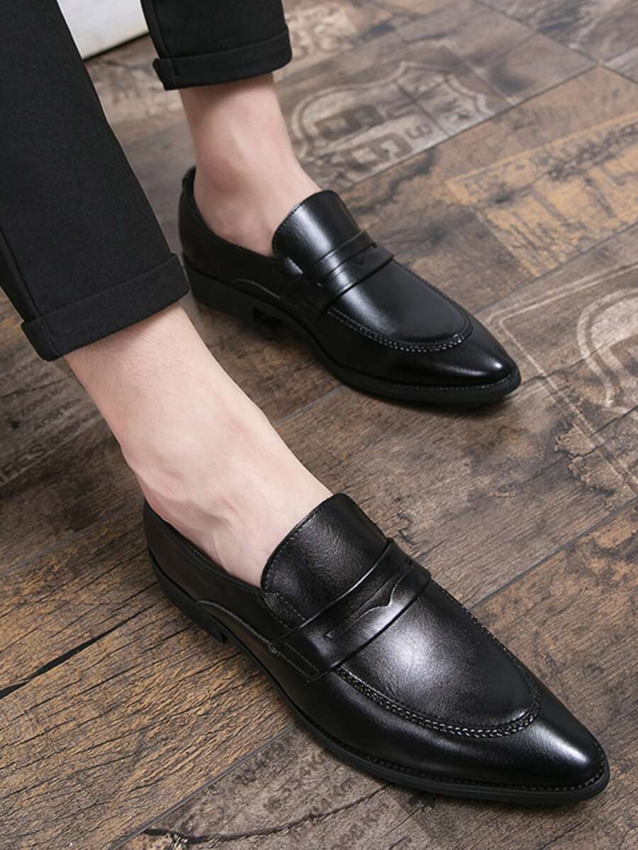 Men Slip On Dress Shoes - Black - View 1