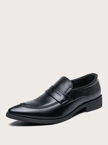 Men Slip On Dress Shoes - Black - View 2
