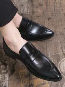 Men Slip On Dress Shoes - Black - View 6