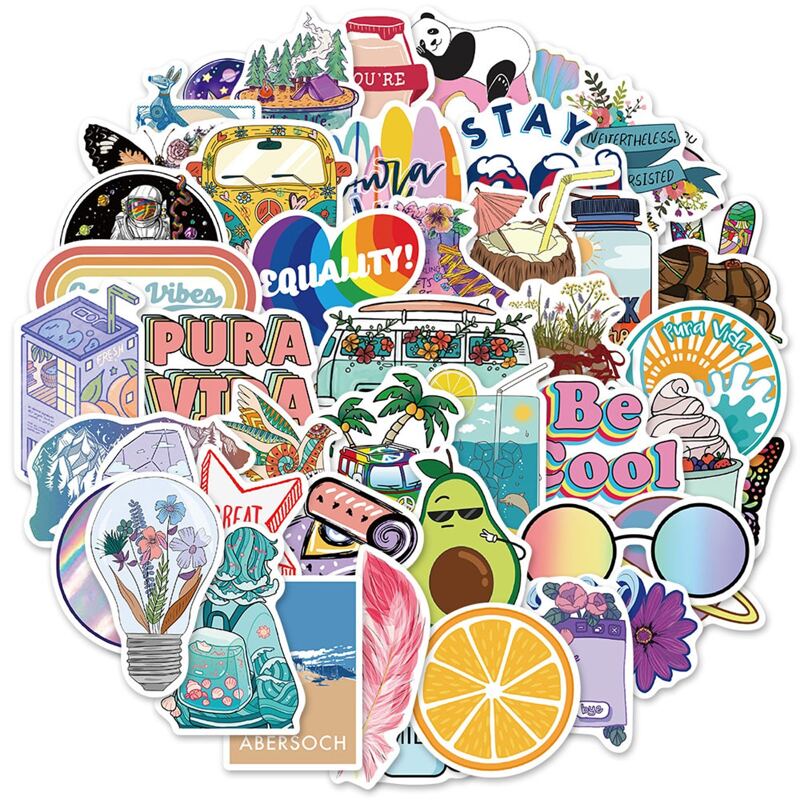 

50pcs Cartoon Sticker, Multicolor