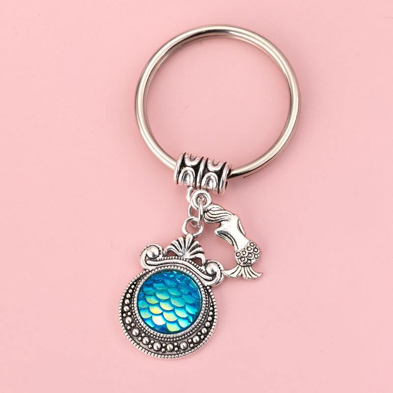 

Mermaid Charm Keychain, Blue