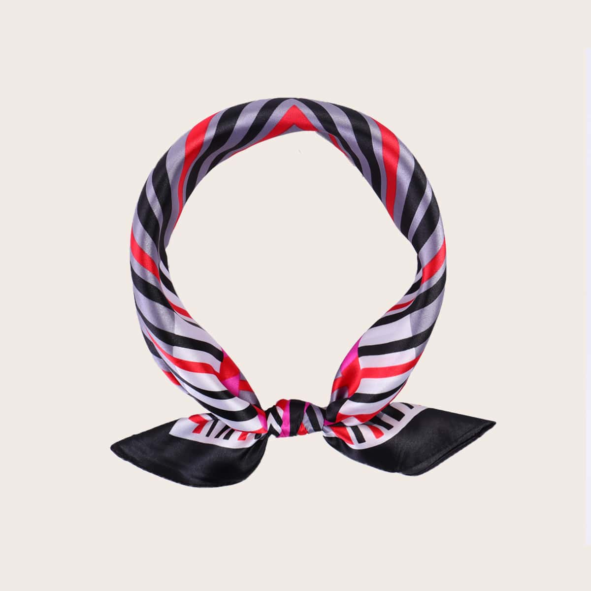 

Striped Pattern Bandana, Multicolor