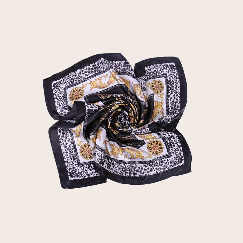 

Leopard & Floral Pattern Bandana, Multicolor