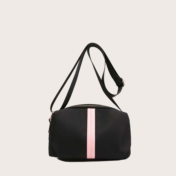 

Double Zipper Crossbody Bag, Black