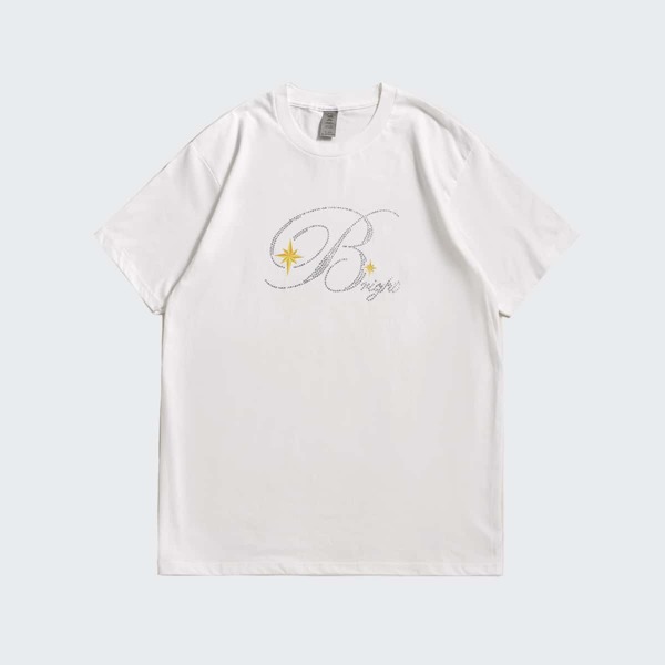 

Men Rhinestone Letter Detail Tee, White