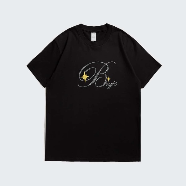 

Men Rhinestone Letter Detail Tee, Black