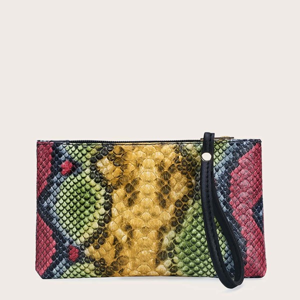 

Snakeskin Wristlet Bag, Multicolor