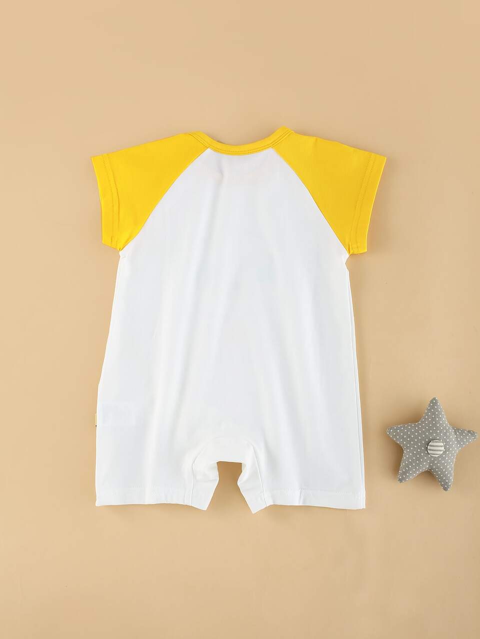 Peninsula Baby Contrast Raglan Sleeve Cartoon Print Romper