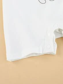 Peninsula Baby 男女嬰通用拼接插肩袖卡通圖案連身短褲