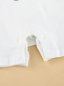 Peninsula Baby 男女嬰通用拼接插肩袖卡通圖案連身短褲