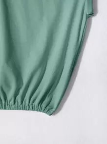 SHEIN Unity 净色蝙蝠袖短款 T 恤 - 薄荷綠 - 查看 3