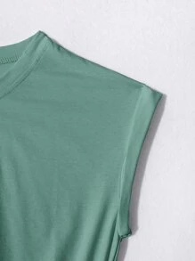 SHEIN Unity 净色蝙蝠袖短款 T 恤 - 薄荷綠 - 查看 4