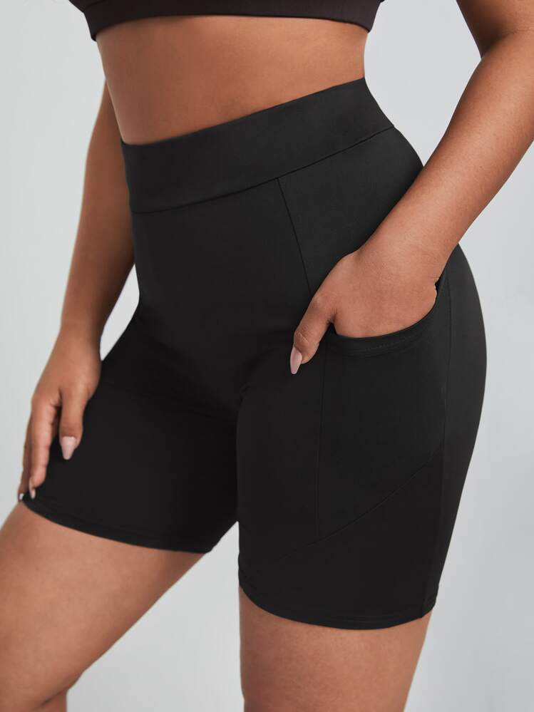 Shorts biker con bolsillo - Negro - Añade 1
