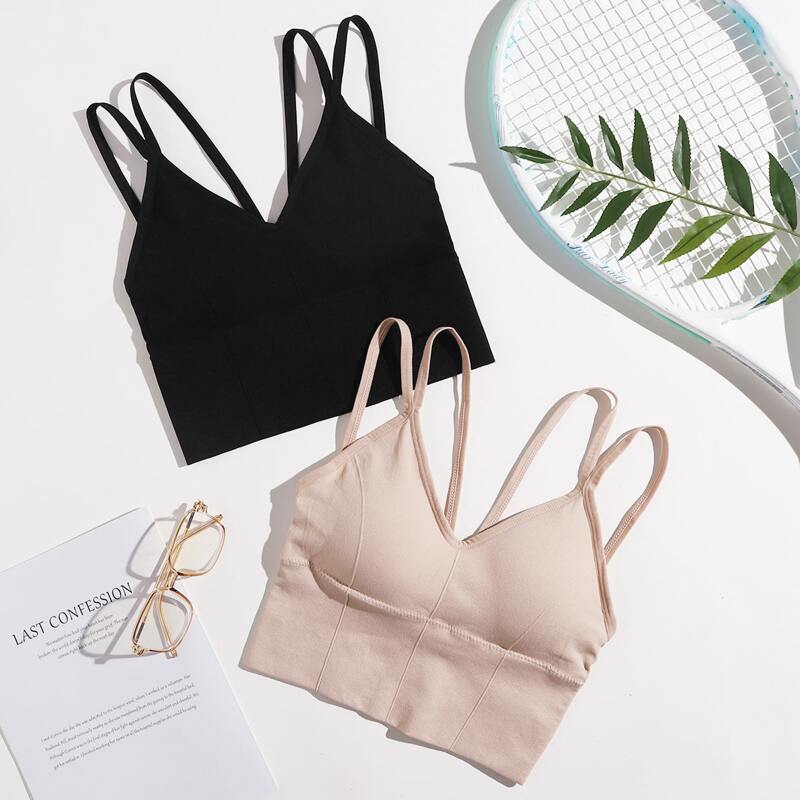

2pcs High Support Sports Bra, Multicolor