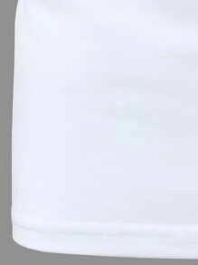 Manfinity Homme Men Half Placket Solid Polo Shirt, For Fall, Long Sleeve Top - White - View 7