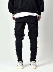 Manfinity LEGND Men Flap Pocket Skinny Jeans - Black - View 2