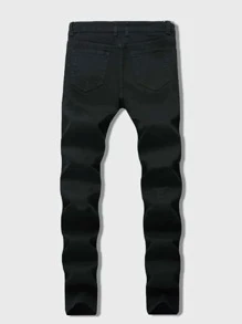 Manfinity LEGND Men Flap Pocket Skinny Jeans - Black - View 4