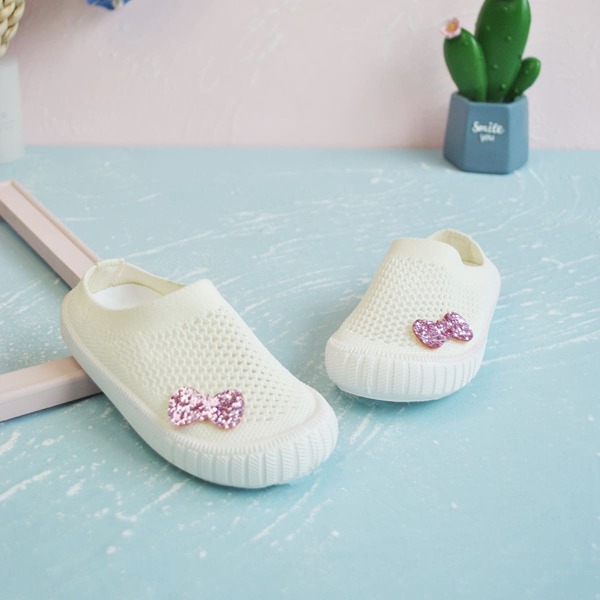 

Toddler Girls Glitter Bow Decor Mules, White