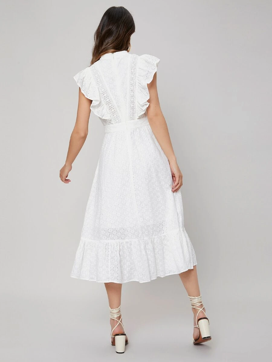 MOTF PREMIUM Vestido schiffy fruncido - Blanco - Ver 2