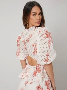 MOTF PREMIUM SCHIFFY PEPLUM TOP - Multicolor - View 1