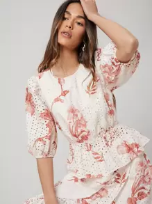 MOTF PREMIUM SCHIFFY PEPLUM TOP - Multicolor - View 3