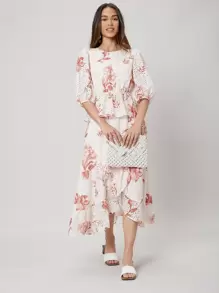 MOTF PREMIUM SCHIFFY PEPLUM TOP - Multicolor - View 5