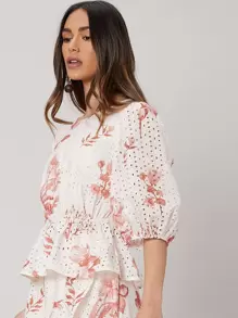 MOTF PREMIUM SCHIFFY PEPLUM TOP - Multicolor - View 7