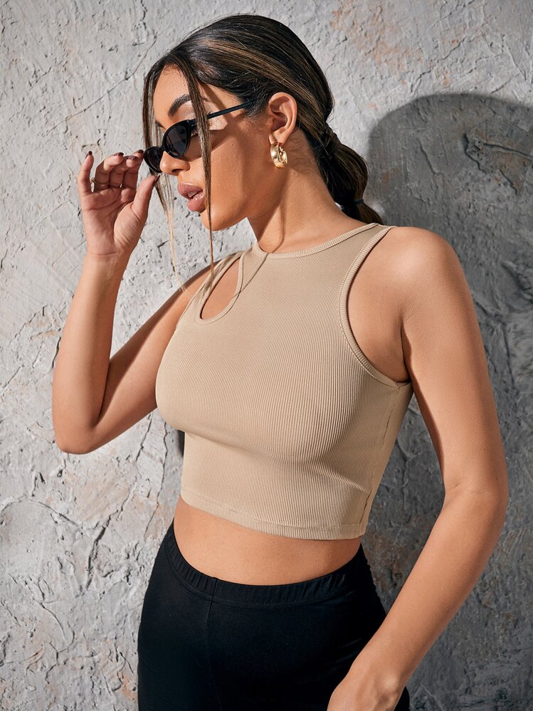 ちぃ sheller rib knit cropped tops ちぃ sheller rib knit cropped